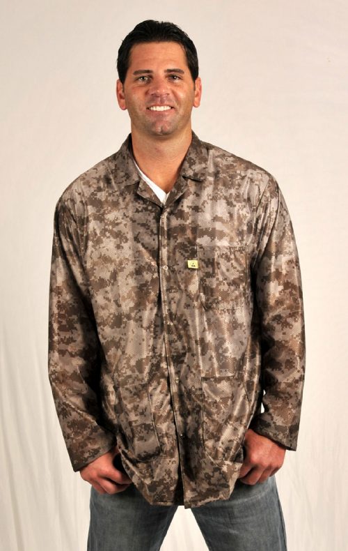 Tech Wear's LOJ-D3: A digi-camo (digital camouflage) ESD jacket.