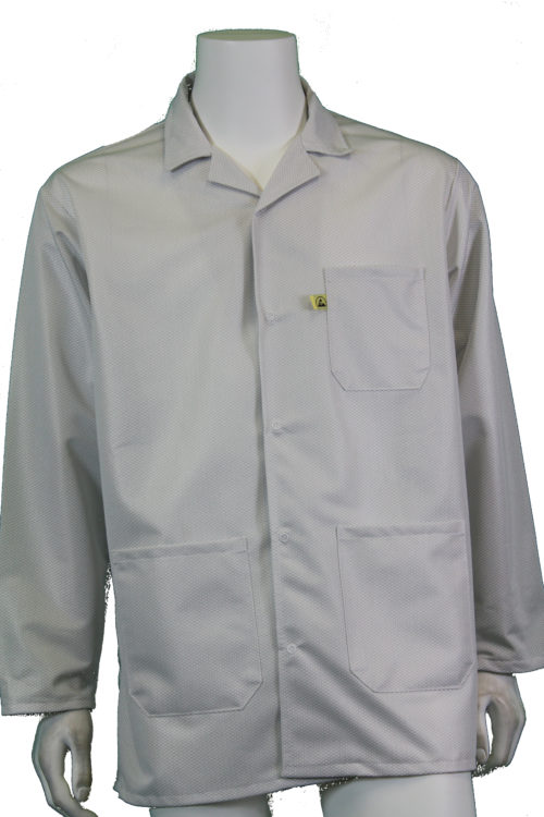 Techwear HOJ-23C-S ESD-Safe Hip-Length Jacket with Knit Cuffs, Small